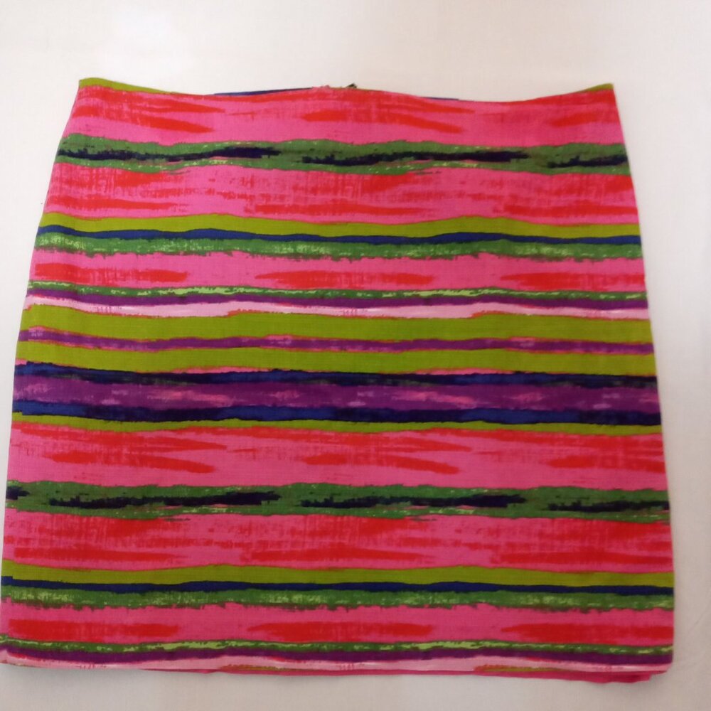 Premise Pink and Green Striped Mini Skirt
